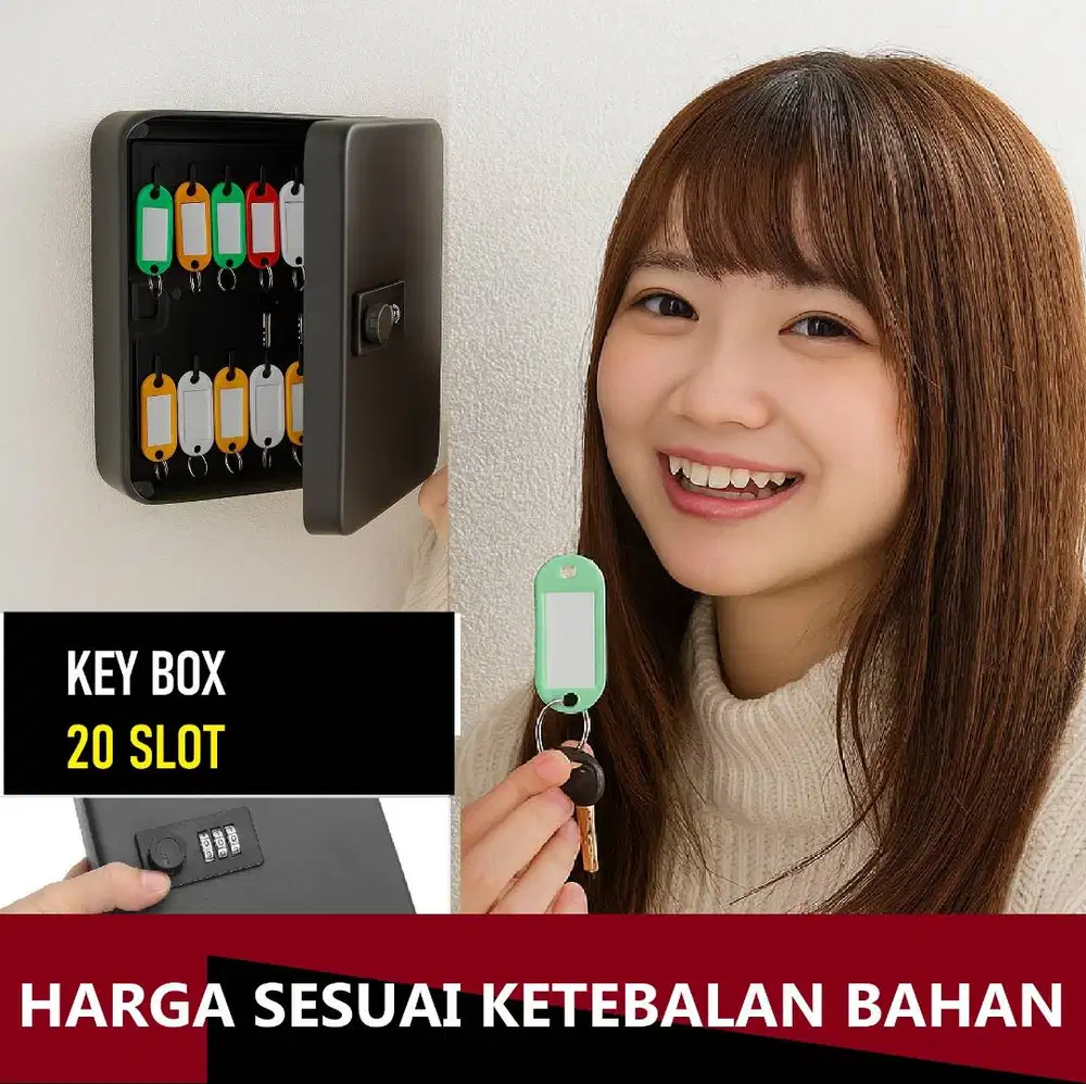 Key Box gantungan kunci dinding 20 slot kunci kombinasi