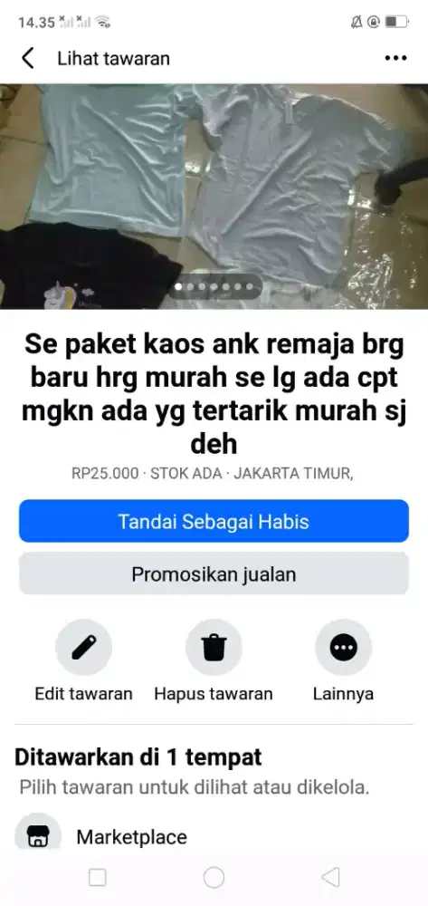 Se paket baju kaos ank remaja brg baru hrg murah se lg ada cpt deh