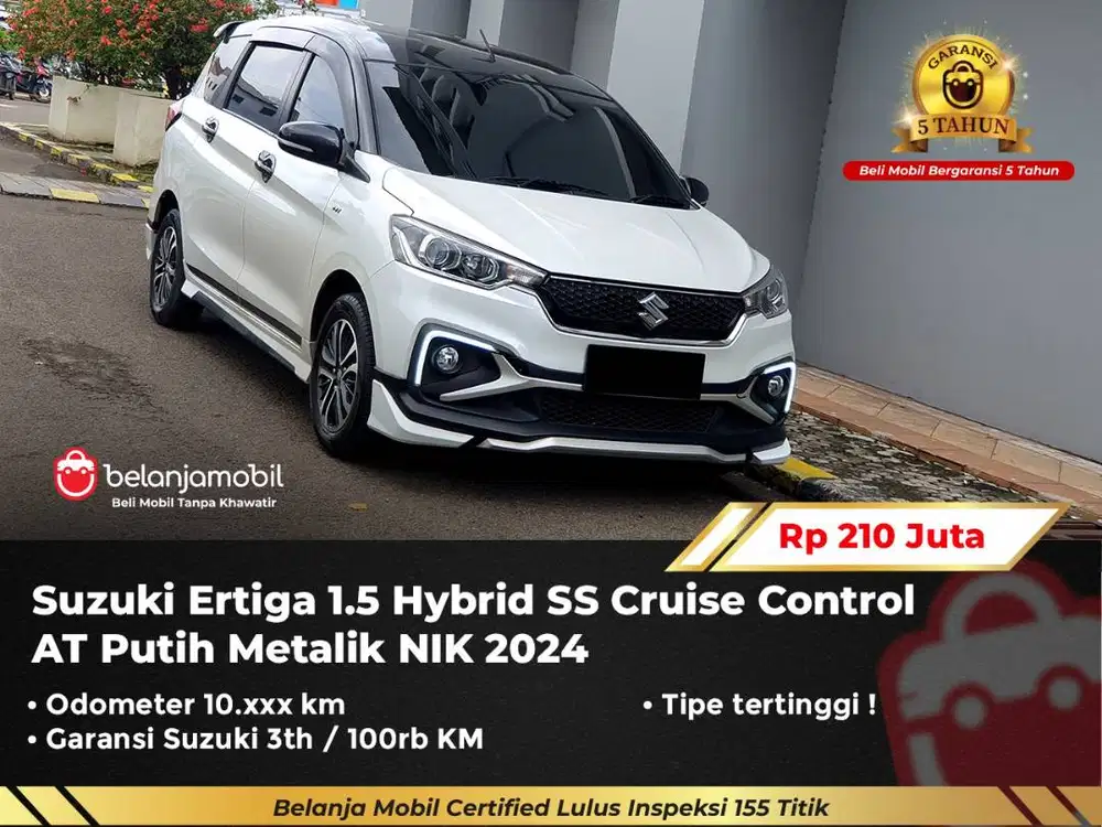 [ GARANSI 5TH ] Suzuki Ertiga 1.5 Hybrid Cruise Control AT Putih 2024/