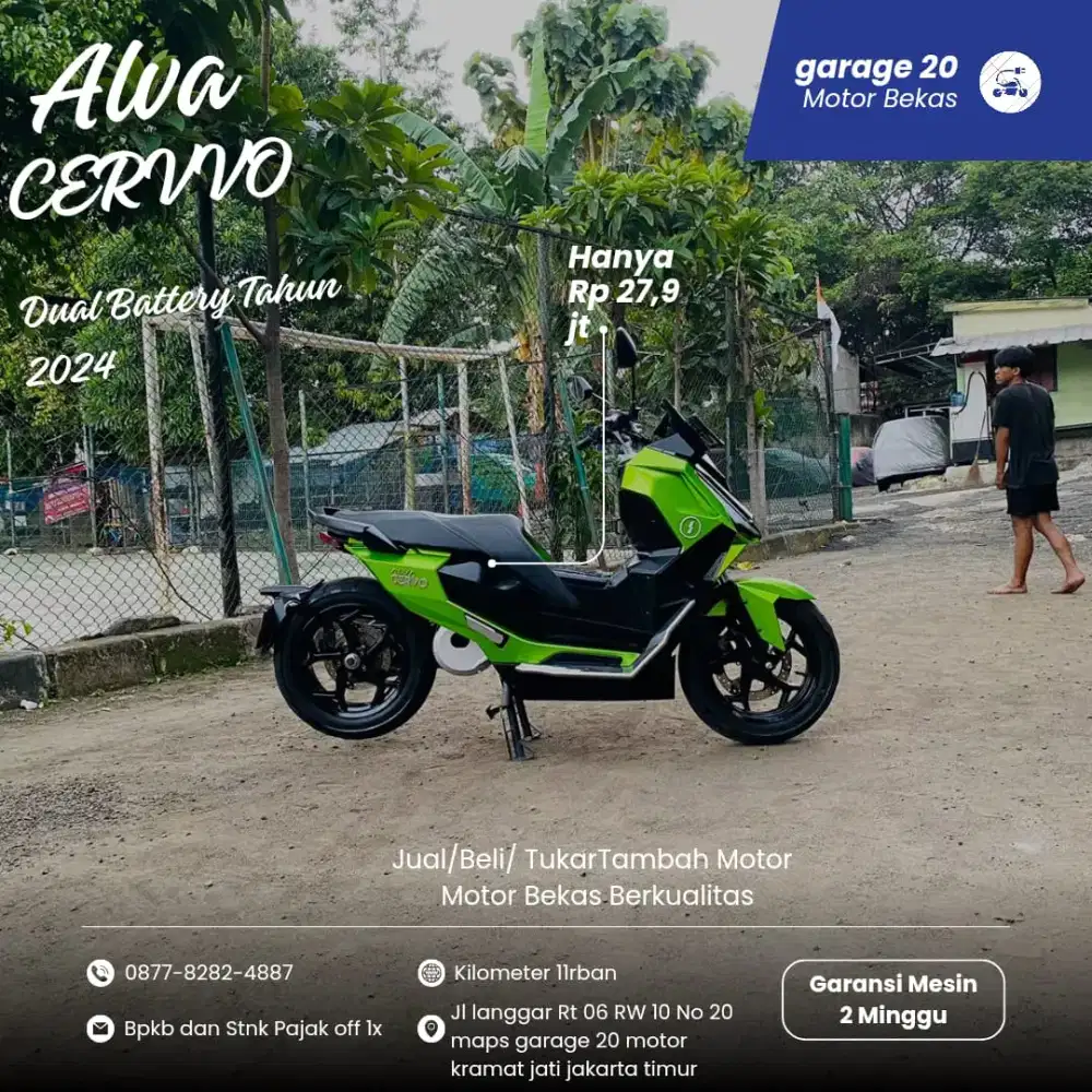 Motor listrik  Alva Cervo Dual Battery Keylles Tahun 2024