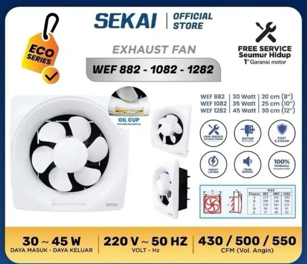 Sekai Exhaust Fan 12 inch