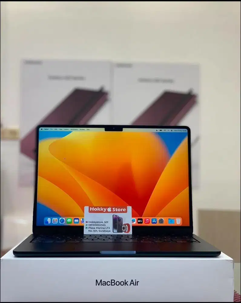 Macbook Air M2 13inch ram 16/256gb Midnight garansi Ibox September