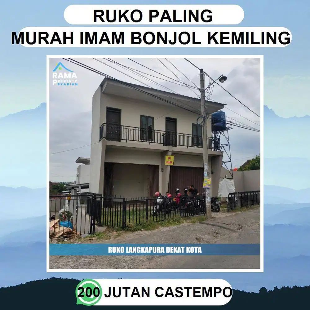 RUKO STRATEGIS DEPAN PERUMAHAN NEMPEL JALAN UTAMA