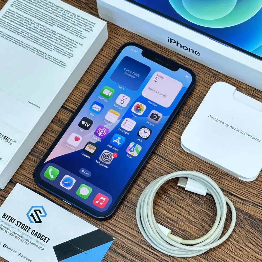 IPhone 12 256 gb Blue | 2nd Ex iBox Pa/a Mulus Full Set Original