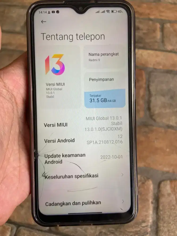 Xioami redmi 9 Ram4+1/64 batangan