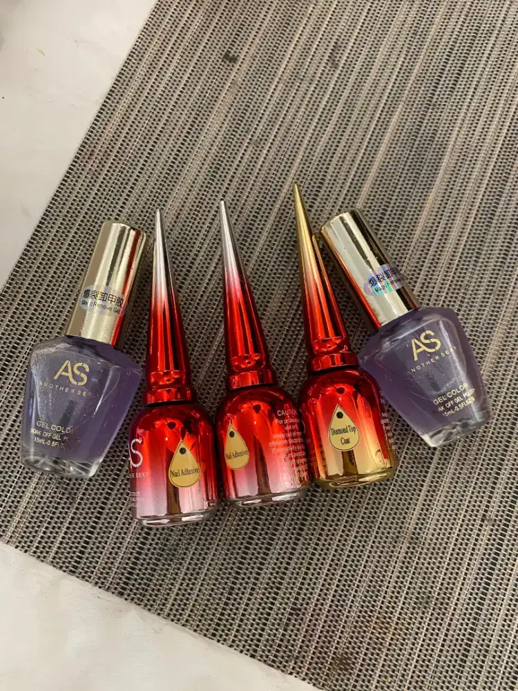 Diamond topcoat, Nail A]dhesive, Magic remover from AS (TAKE ALL)