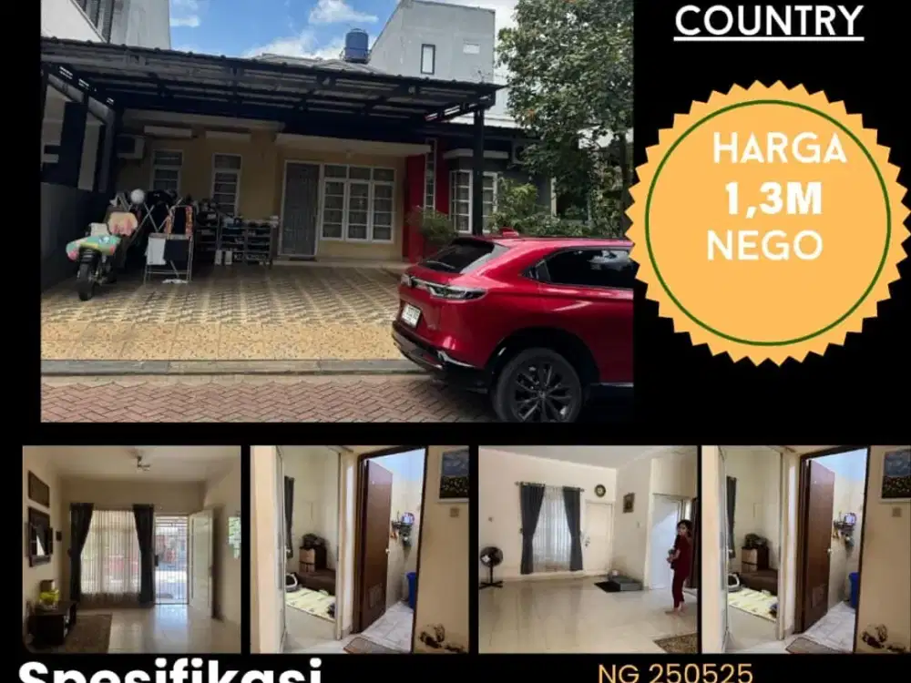 Jual Cepat Rumah Cantik Siap Huni 1,3 M Nego. Cibubur Country Cikeas.