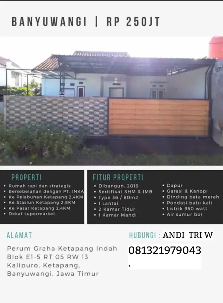 Dijual Rumah Asri dan Nyaman