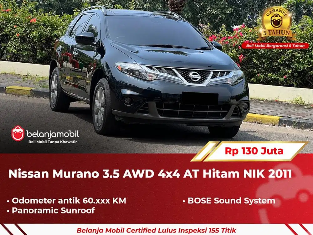 [ GARANSI 5TH ] Nissan Murano 3.5 AWD 4x4 AT Hitam 2011/2012