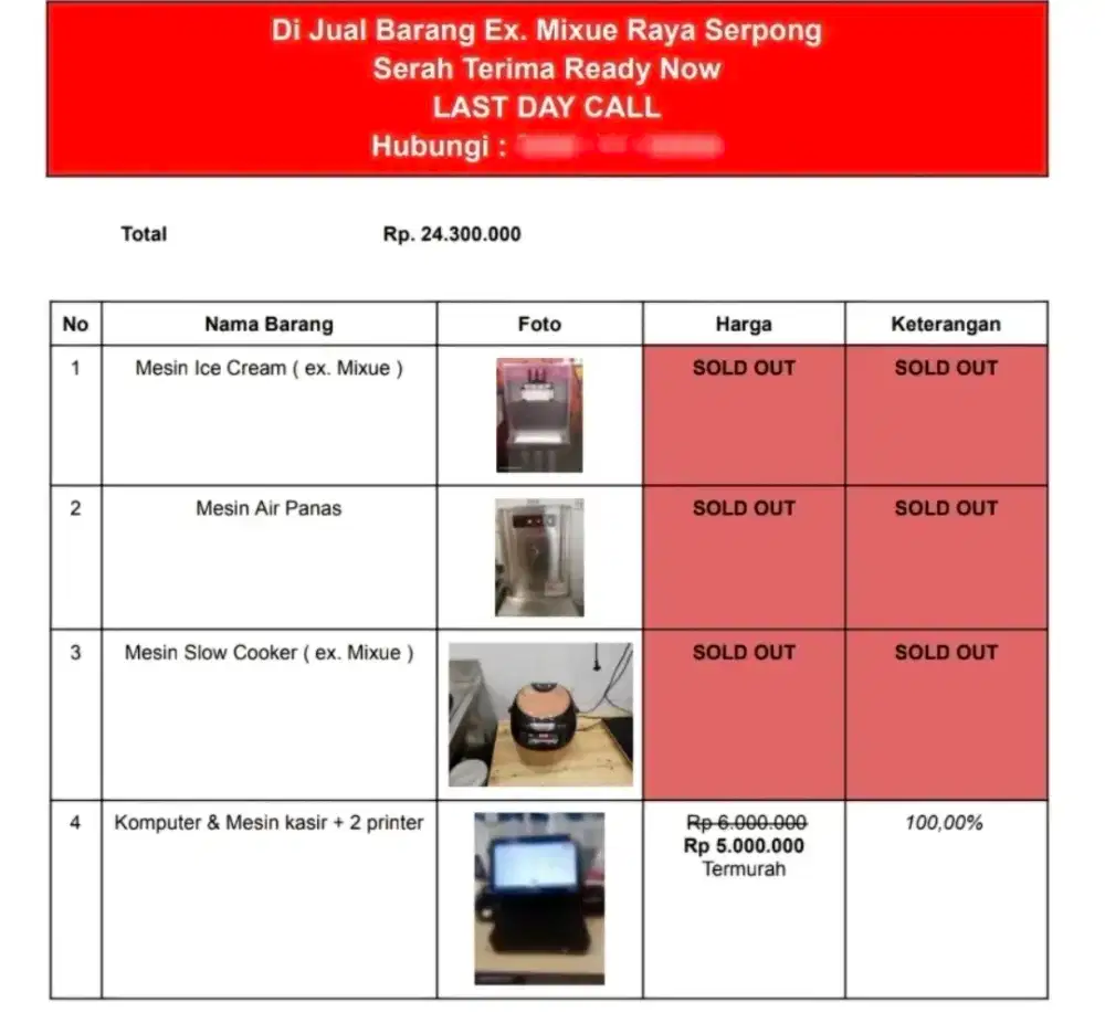 List Mesin Mixue (LAST DAY CALL)