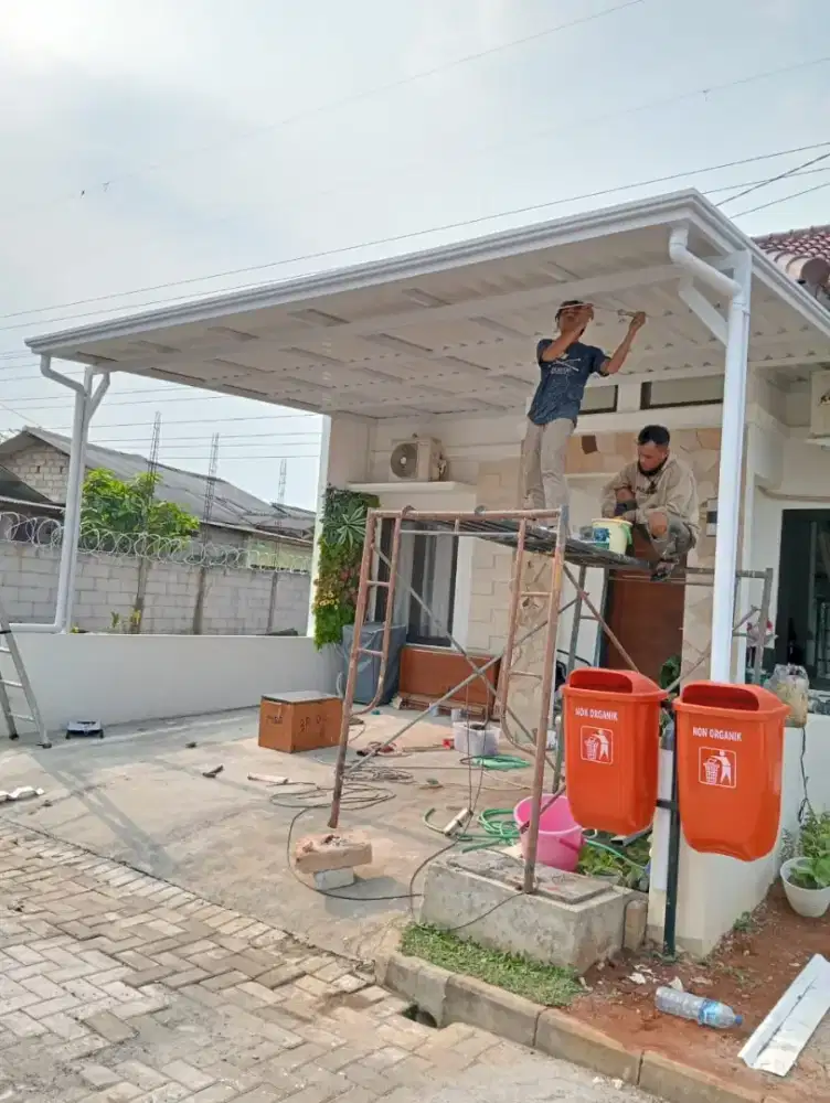 Kanopi alderon double layer kombinasi list profil