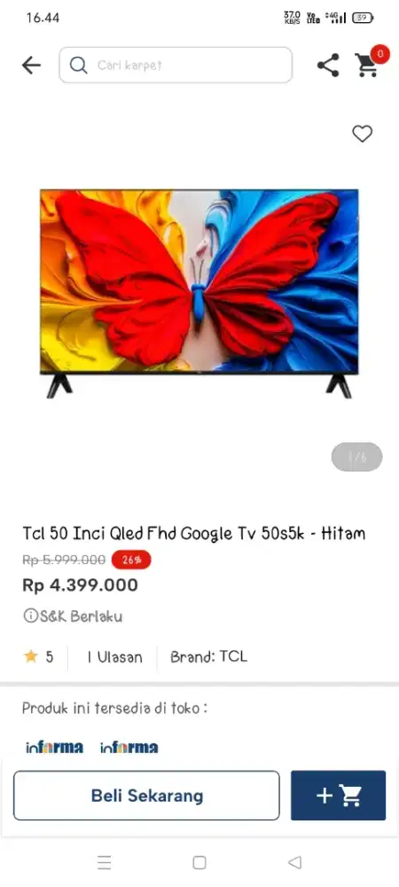 Promo TV 50 inch TCL Qled