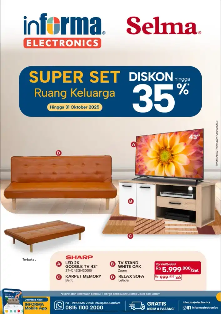 Ready stok tv 43 inc sharp google tv
