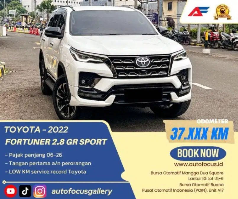 GARANSI 5TH | Toyota Fortuner 2.8 VRZ GR Sport Diesel AT 2022