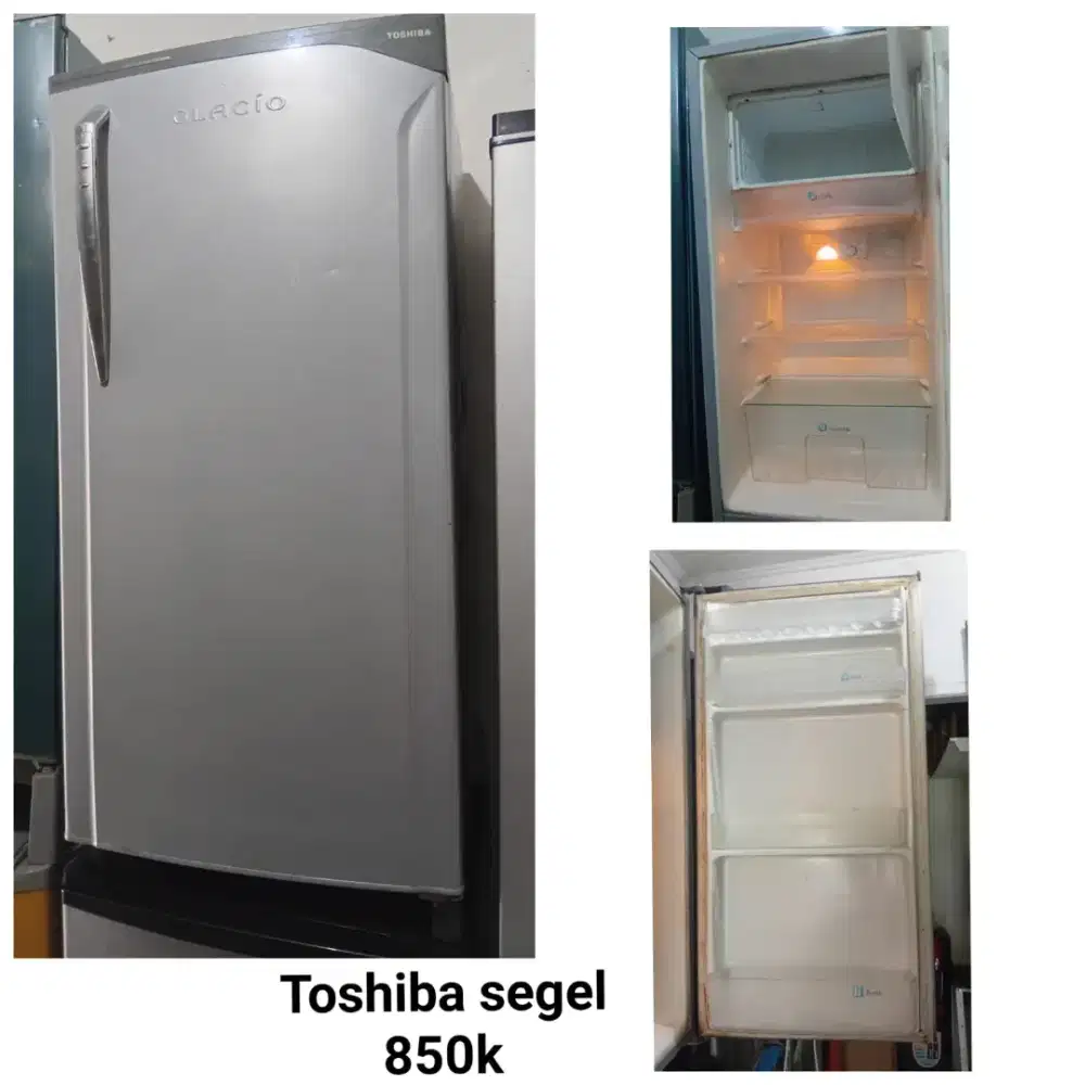 Kulkas 1 pintu Toshiba segel .bekas bergaransi