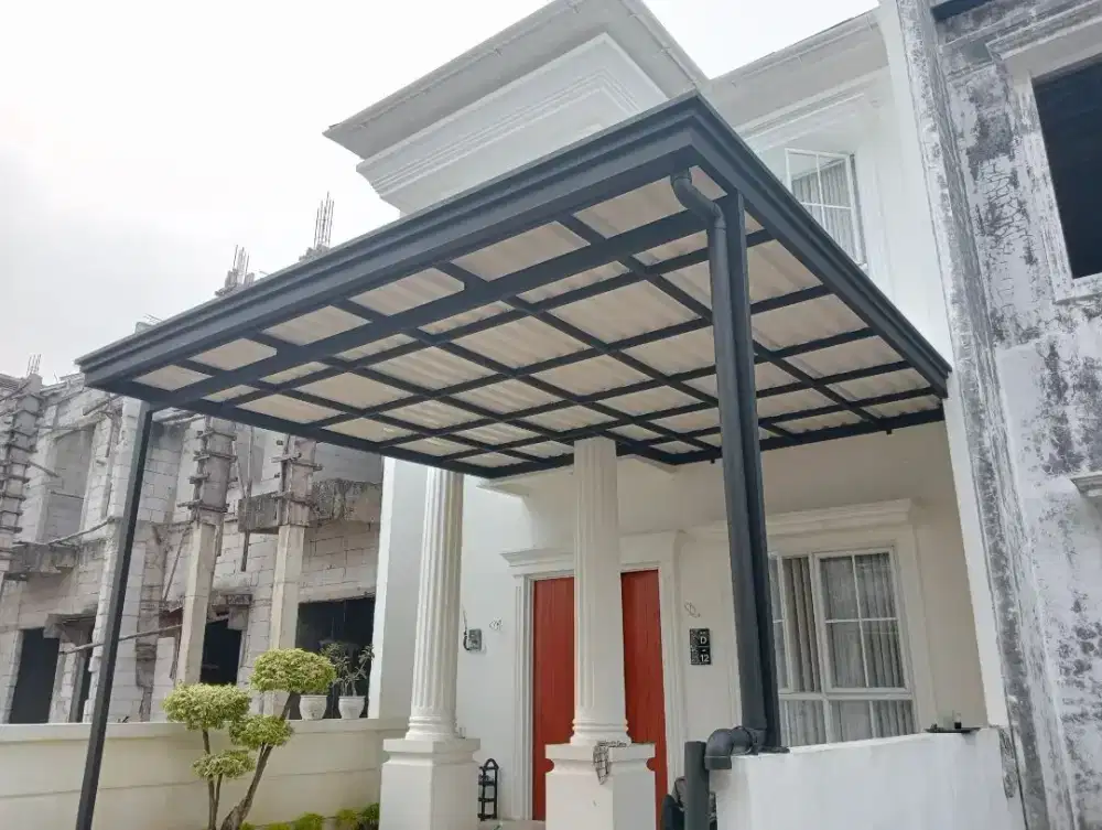 Kanopi alderon single layer kombinasi list profil