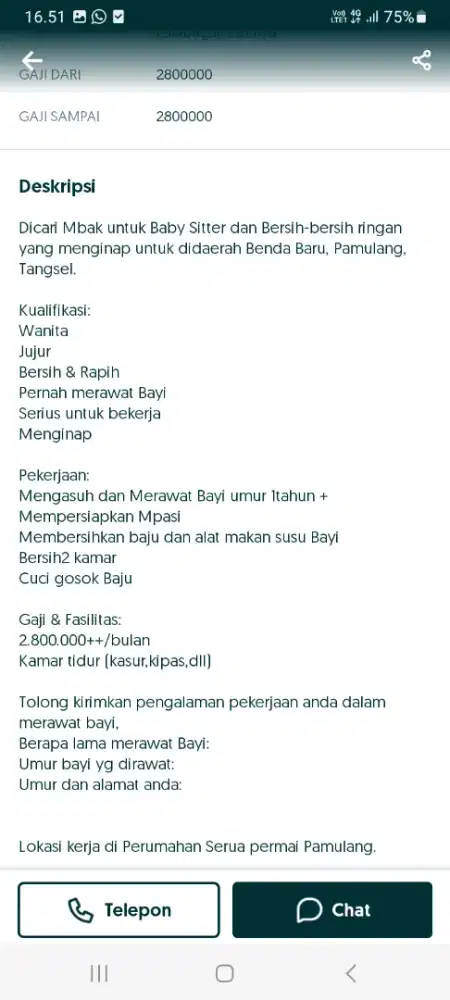 Lowongan baby sitter