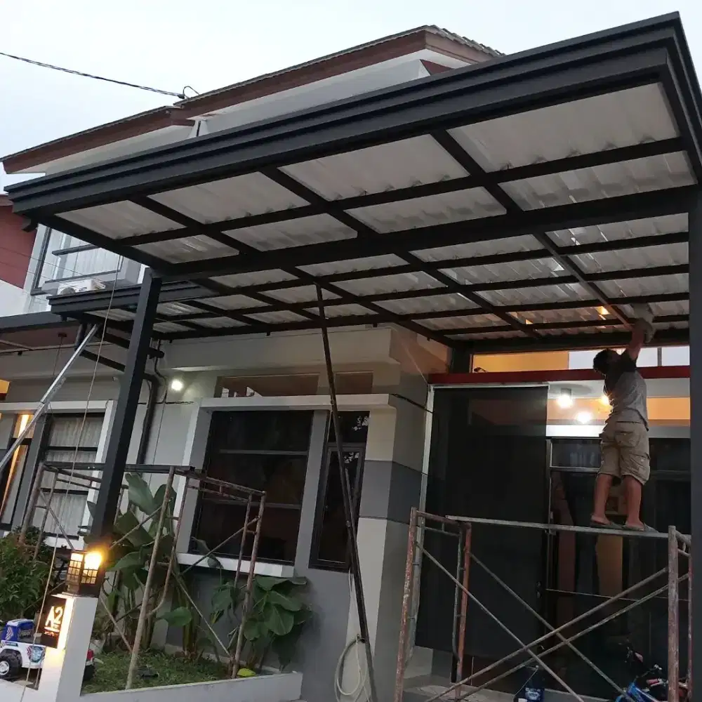 Kanopi alderon double layer kombinasi list profil