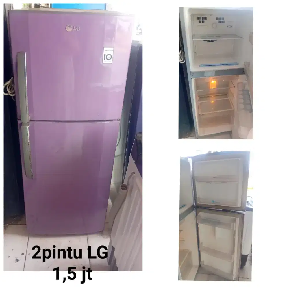 Kulkas 2 pintu LG bekas bergaransi