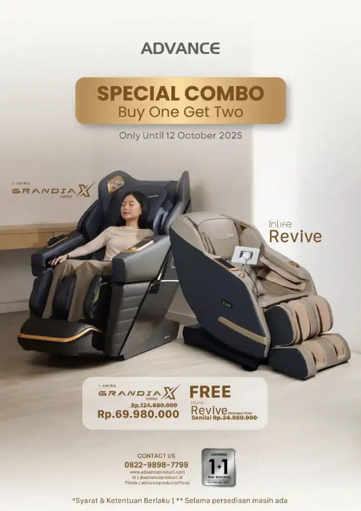 [BUY 1 GET 1] Kursi Pijat ADVANCE ICHIRO GRANDIA X