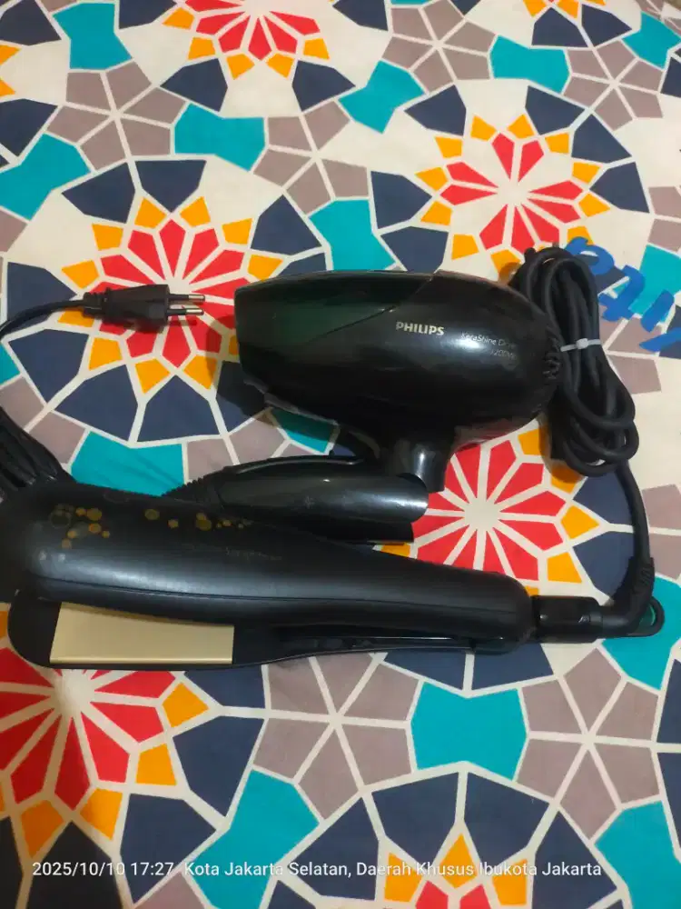 Paketan catok philips kerashine &hair dryer kerashine