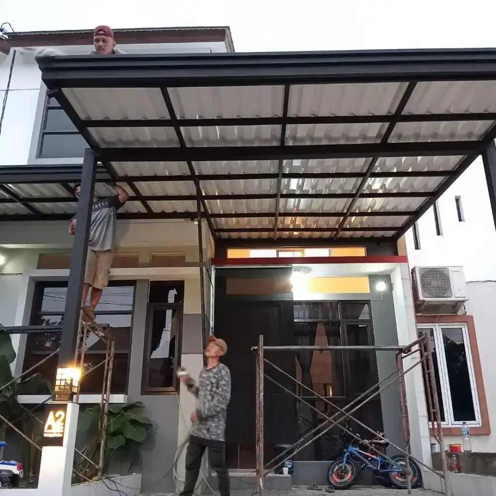 Kanopi alderon double layer kombinasi list profil