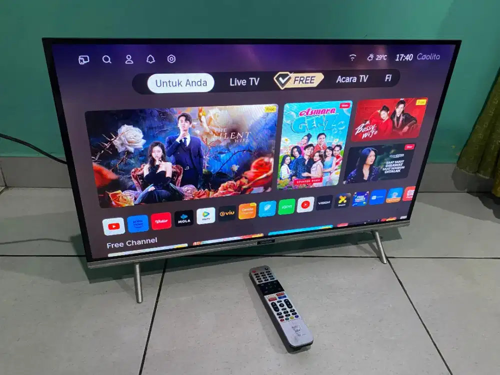 Tv led coocaa 32in smart, youtube, digital TV