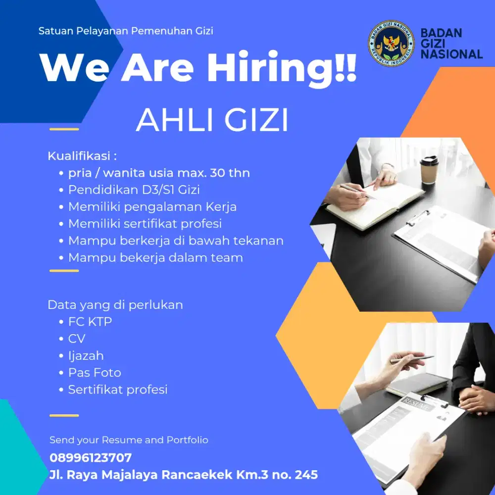 Ahli Gizi MBG lokasi kec. Solokanjeruk majalaya