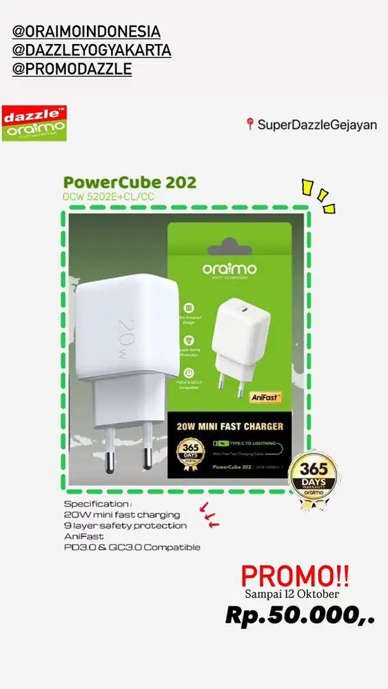 Charger 20 Watt Oraimo OCW-5202E