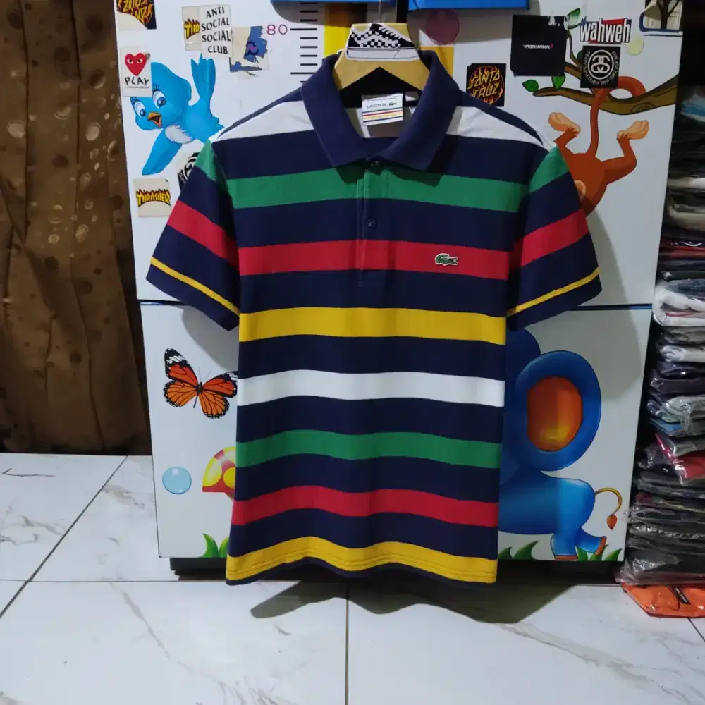 Kaos polo shirt Lacoste x Hundon's bay company Striped Size No.3