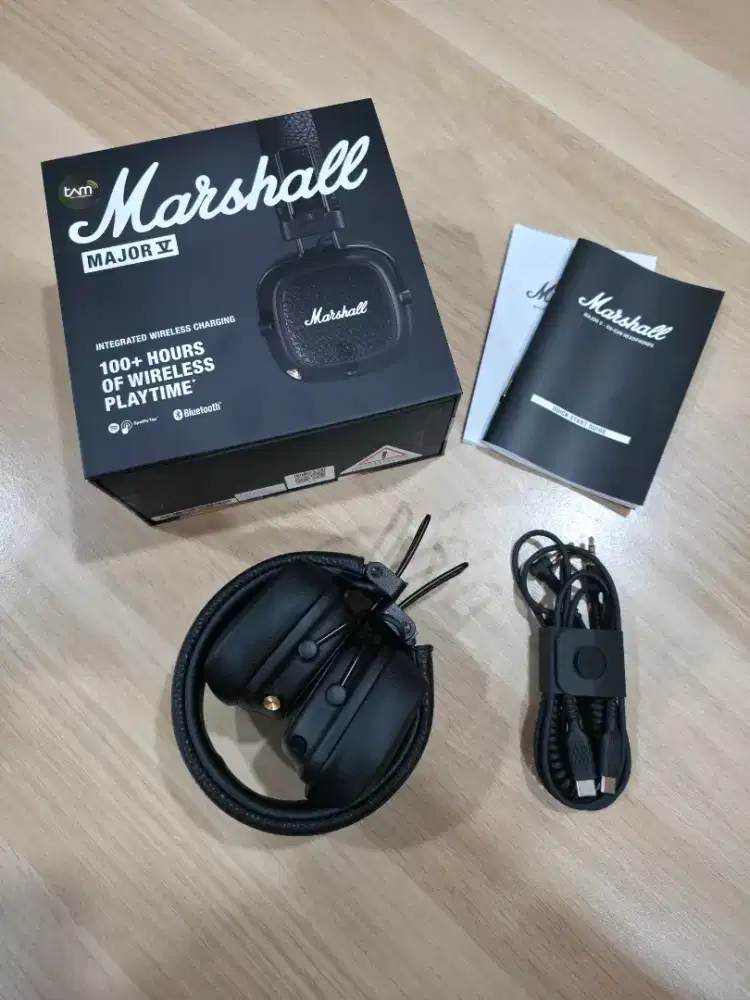 MARSHALL MAJOR V HEADPHONE BLACK FULLSET PERFECT LIKE NEW