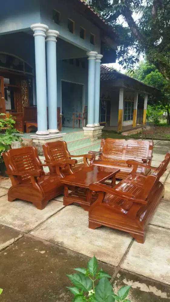 Kursi tulang kayu jati tebal