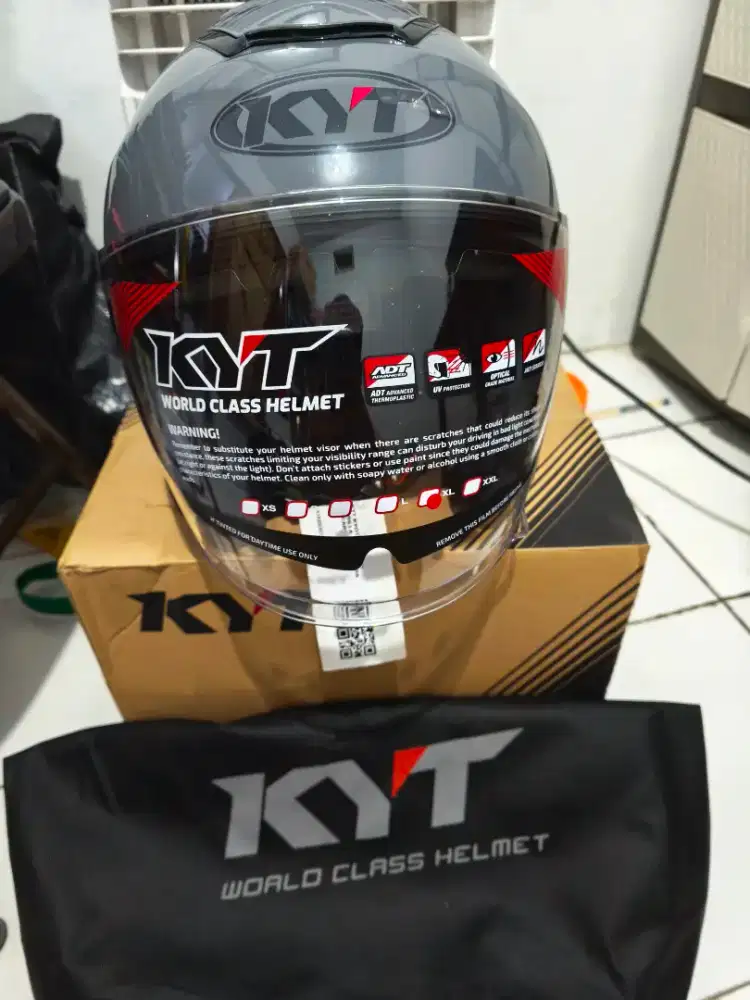 Helm Baru KYT Kyoto R Solid Grey Glossy XL