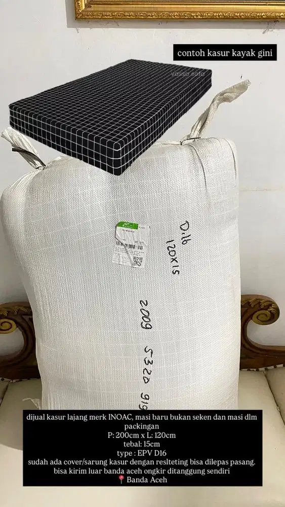KASUR BUSA LAJANG BARU, COCOK UNTUK KOS MERK INOAC ANTI KEMPES,