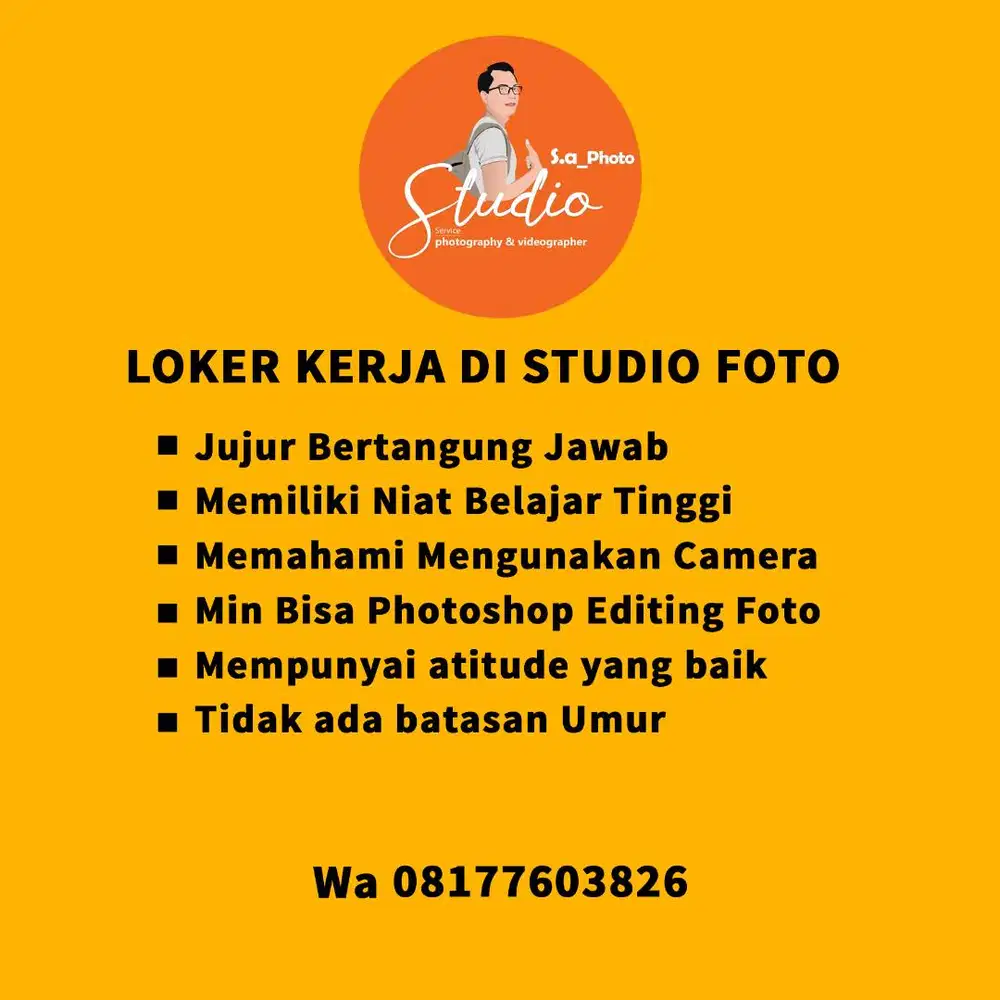 kerja di foto studio