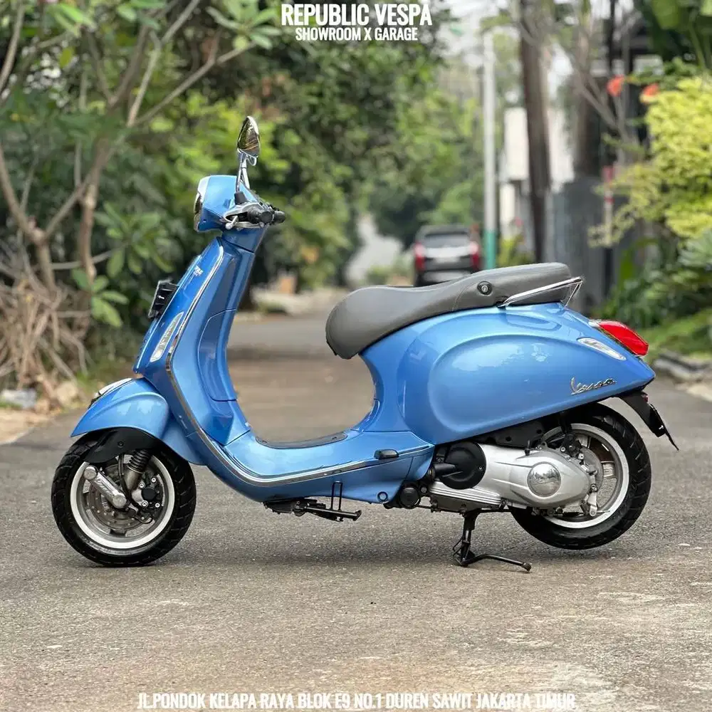 DIJUAL CEPAT! PIAGGIO VESPA PRIMAVERA 150 3V TAHUN 2014 WARNA SKY BLUE