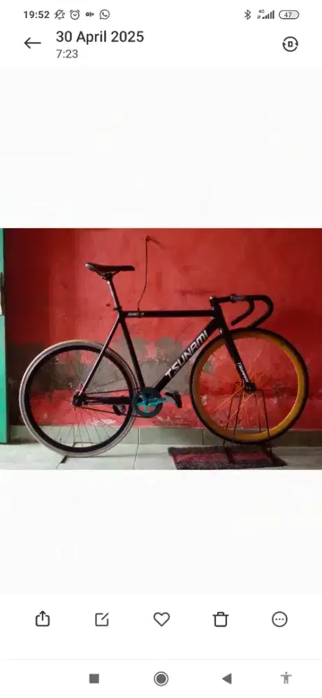Sepeda fixie snm tsunami rakitan