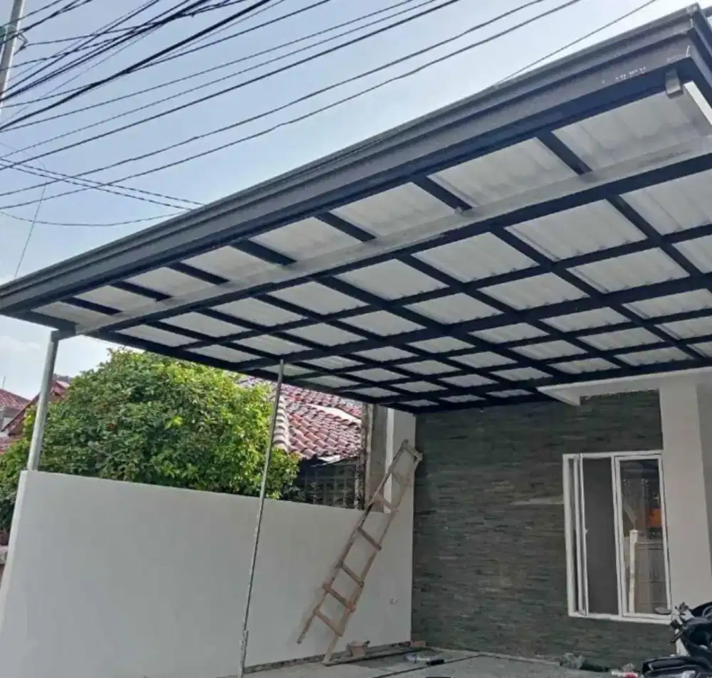 Kanopi carport alderon double layer kombinasi list profil talang air