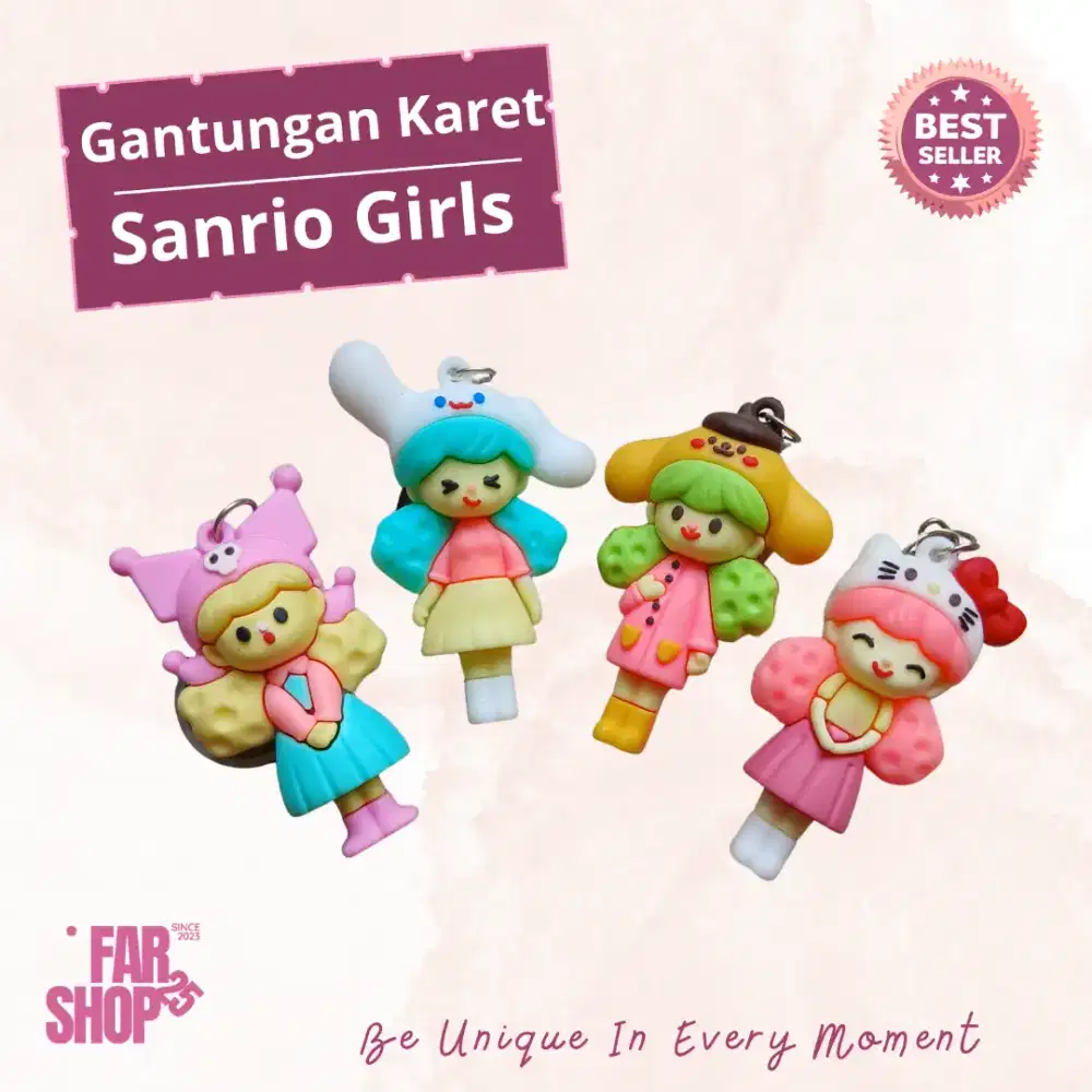 Gantungan Kunci Sanrio Girls Perempuan Lucu Murah Karet Keychain