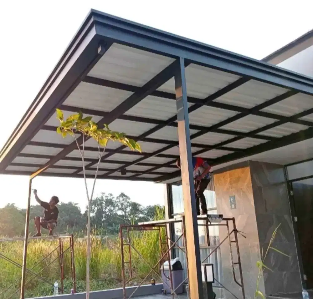 Kanopi alderon double layer kombinasi list profil