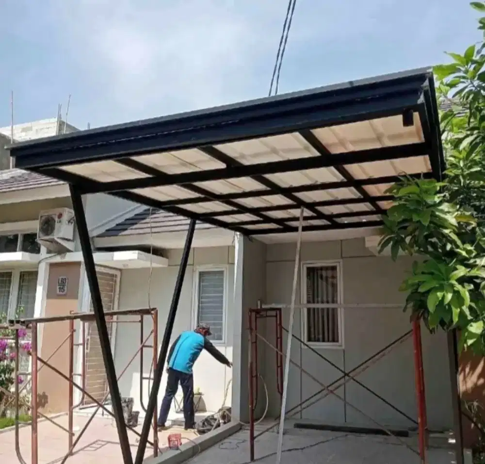 Kanopi alderon single layer kombinasi list profil talang air premium