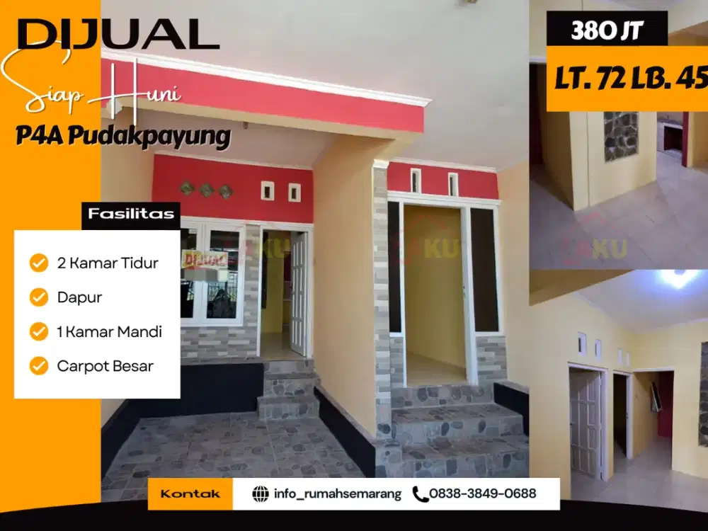 TURUN HARGA RUMAH SIAP HUNI 2 CARPOT MOBIL DI P4A PUNDAK PAYUNG BANYUMANIK