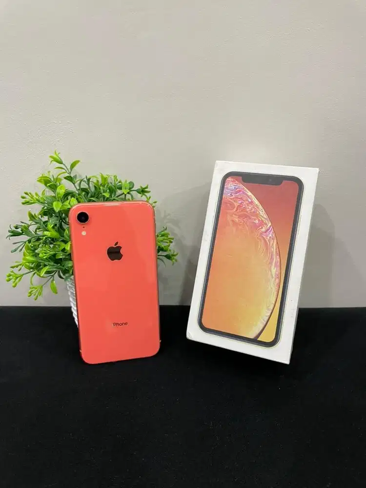 IPhone XR 128GB Coral mulus Fullset BH 85% 3Utool 98 Sinyal Permanent
