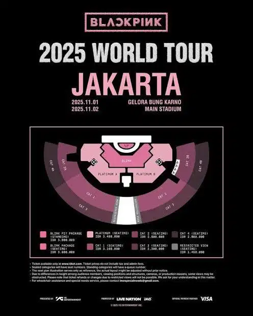 WTS Tiket blackpink Platinum B  (seating) day 2.