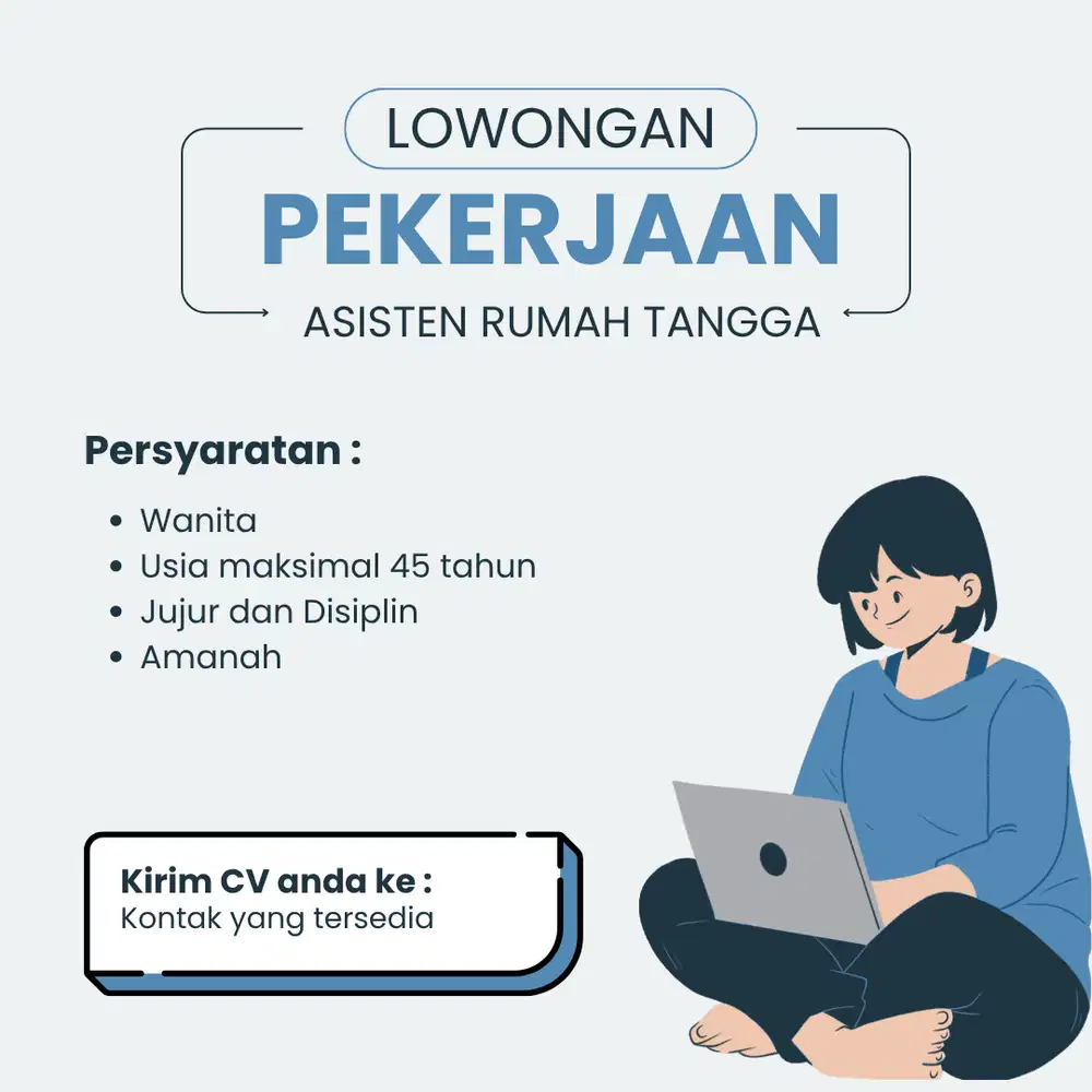 DIBUTUHKAN SEGERA ASISTEN RUMAH TANGGA UNTUK AREA JAKARTA