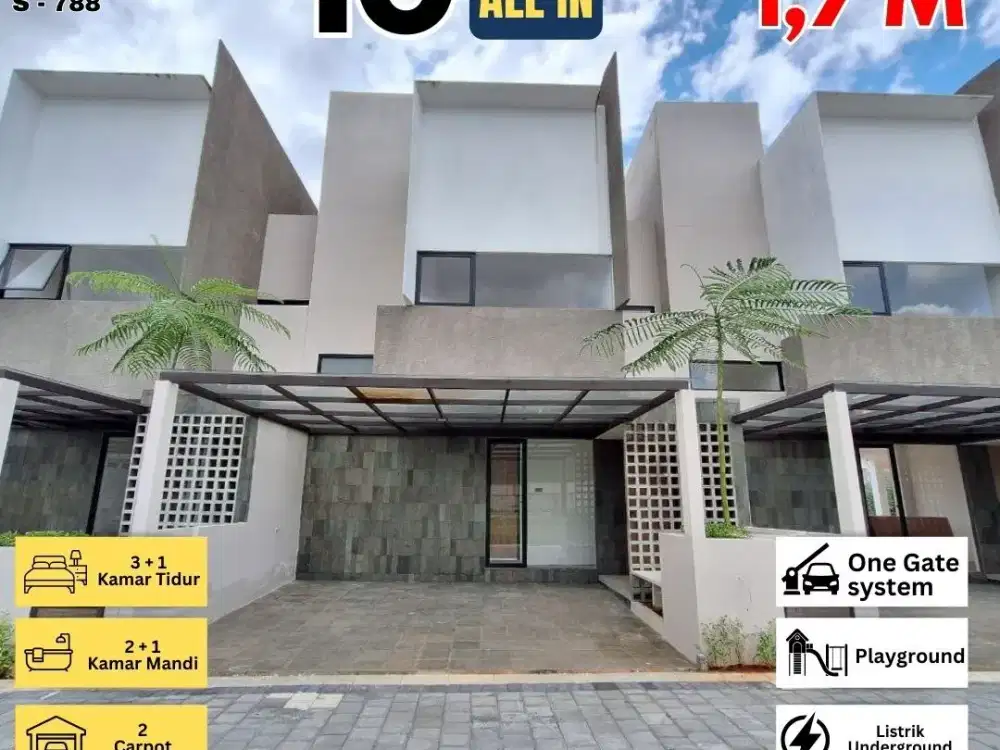 Rumah 2 lantai model industrial modern BSD Serpong