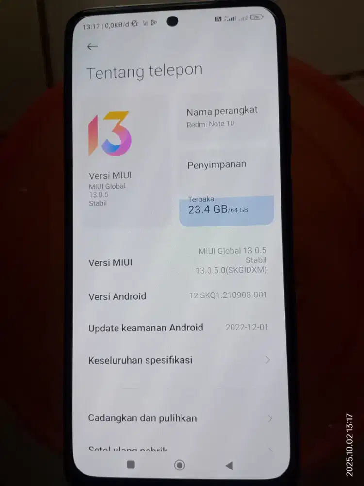 Redmi note 10 4+1/64 Batangan
