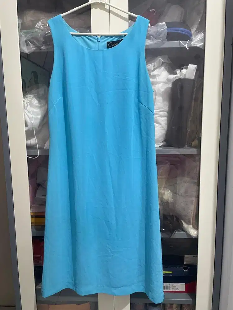 Dress midi biru laut /biru langit