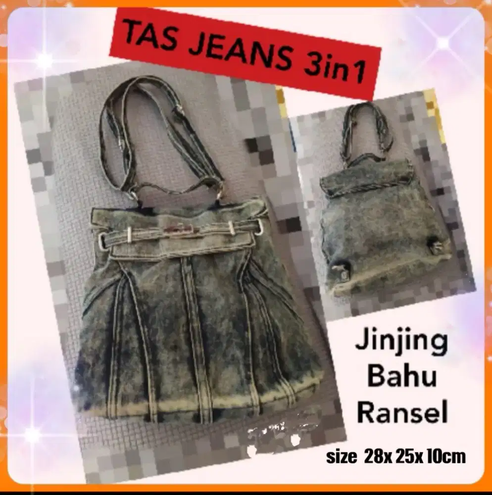 Tas Wanita Jeans 3in1 Style