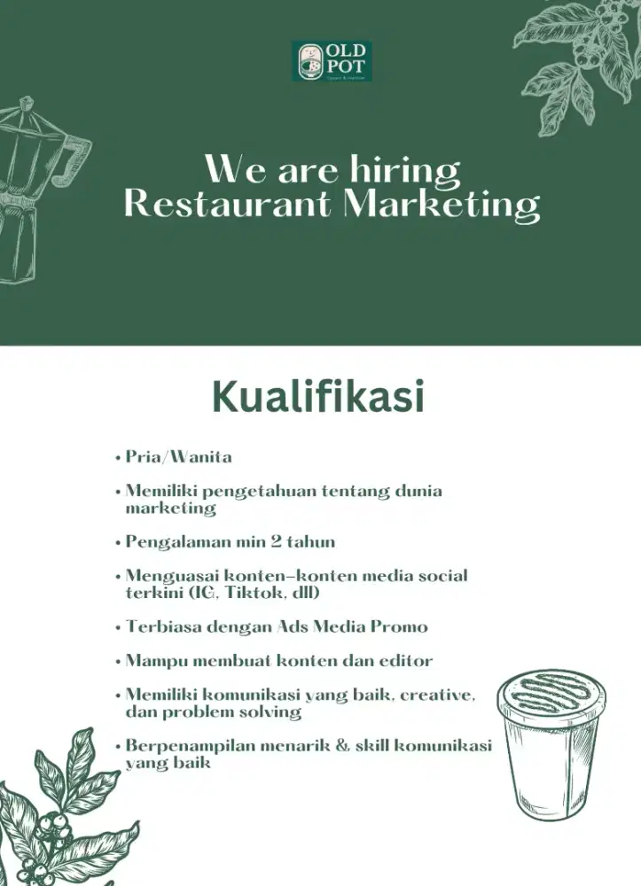 Loker Marketing Resto